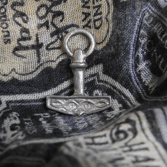 Silver Small Pewter Mjölnir Pendant - Picture 3 of 4